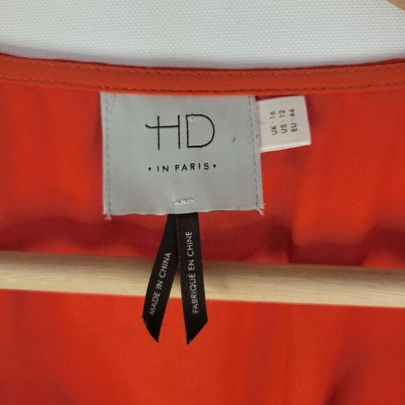 HD In Paris Orange Peplum Blouse - Picture 5 of 12